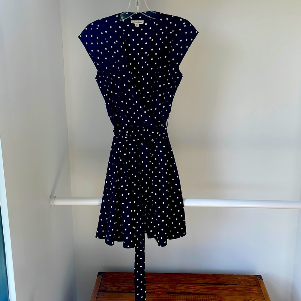 Maison Jules XS Black & White Polka Dot Dress